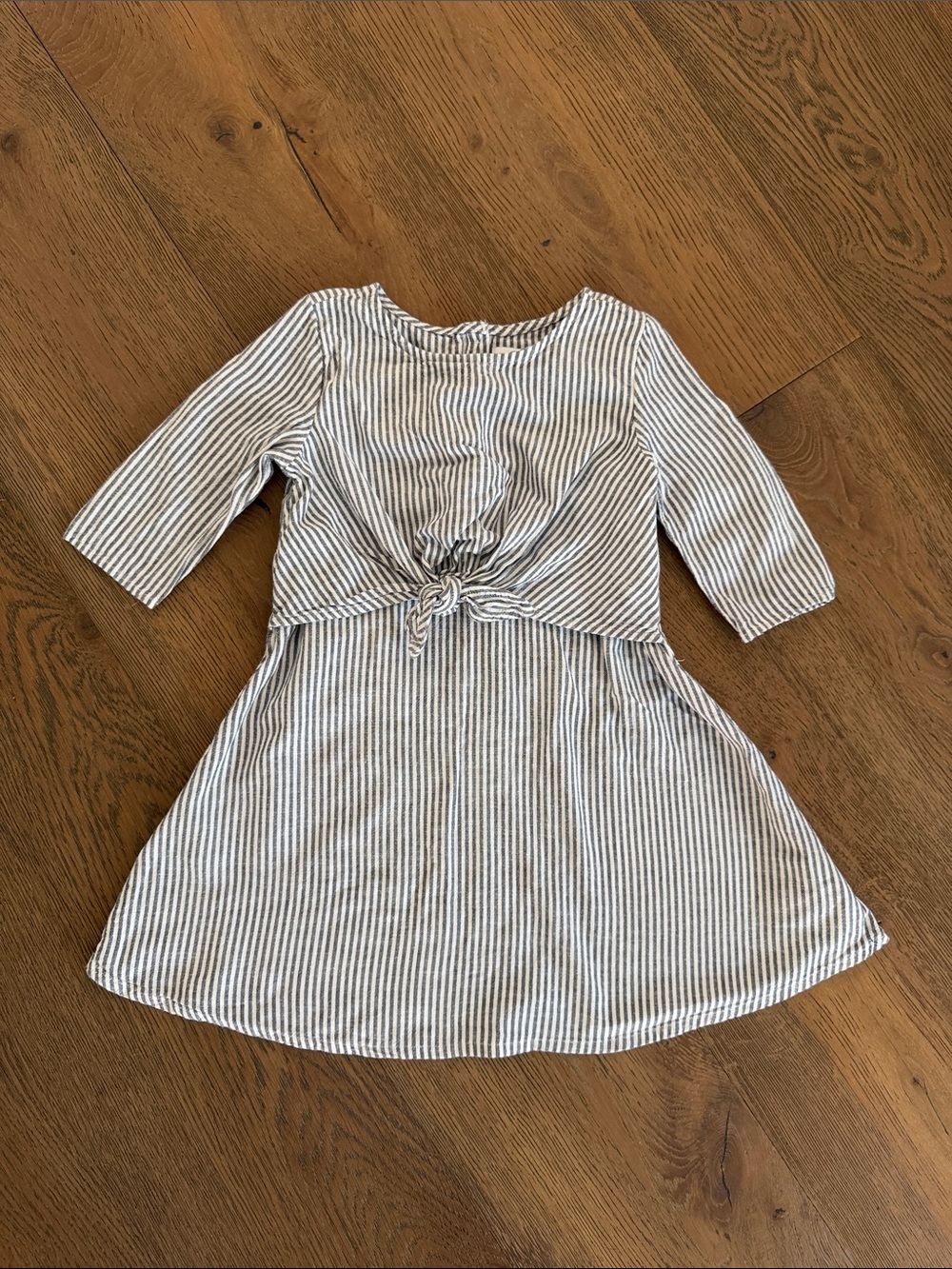 ⚡️Girls' Striped Knot-Front Dress in Blue and White